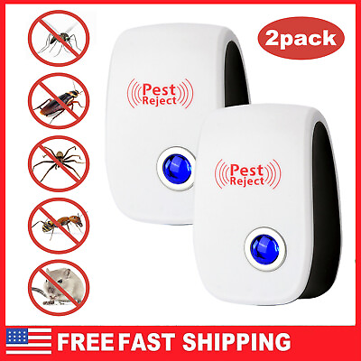 #ad Ultrasonic Mice Spider Mosquito Cockroach Insect Pest Repeller Electric Plug NEW $7.79