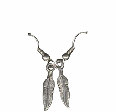 #ad Tiny Retro FEATHER EARRINGS Boho Novelty Silver Colr Vintage Charm Funky Jewelry $4.97