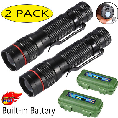 #ad Tactical Flashlight Super Bright Torch Lamp Adjustable Zoom Military LED Light $8.99
