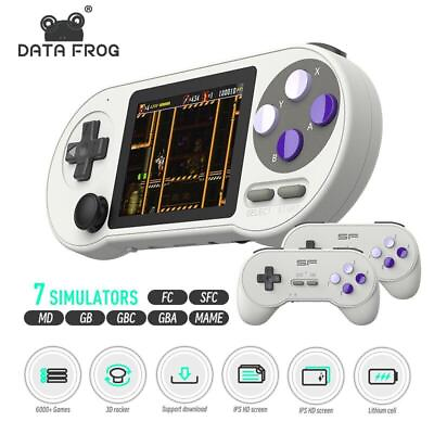 #ad DATA FROG SF2000 Portable Handheld Console 3 Inch IPS Built in 6000 Games Video $30.99