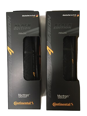 #ad Pack of 2 Continental Grand Prix 4 Season 700x25 mm Black Edition Clincher Tires $115.99