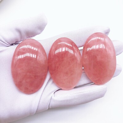 #ad 53mm 1PC Natural Rose Quartz Palm Crystal Stone Mineral message tool Home Decor $3.50
