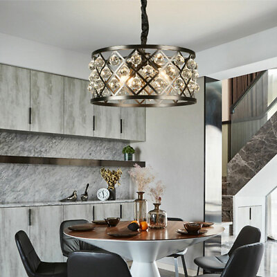 #ad Modern Crystal Chandelier 4 Light Lamp Pendant Fixture Lights Ceiling Decoration $66.50