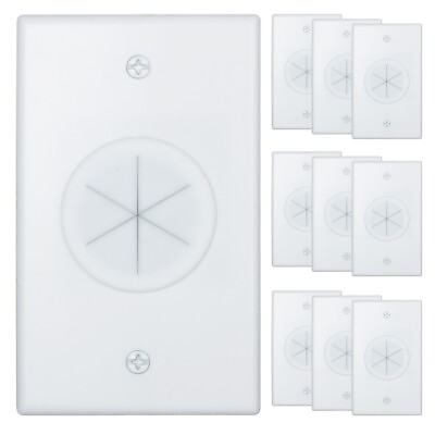 #ad Cable Pass Through Wall Plate with Round Silicone Cable Wall Plate 10 pack $17.88