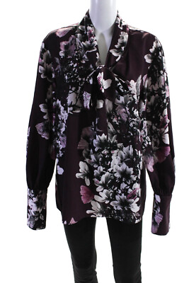 #ad Natori Womens Purple Floral Button Down Size 16 13101700 $64.01