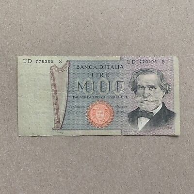 #ad Giuseppe Verdi Note Italy 1000 Lire Banknote 1981 Italian Currency Paper Money $9.95