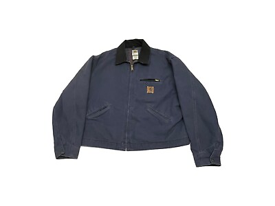#ad Vintage Carhartt Detroit Jacket Blanket Lined J64PTL XXL USA Made BLUE $182.50