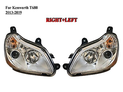#ad Right and Left Side Halogen Head lamp Headlight For Kenworth T680 2013 2018 $383.99