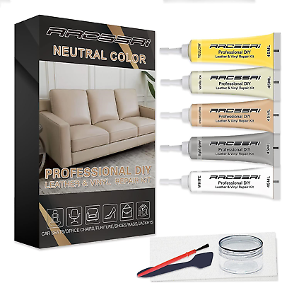 #ad Neutral Color Leather Repair Kit for Furniture Car Seats Sofa Jacket and Purs $25.55