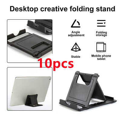 #ad 10 Packs Mini Adjustable Table Desk Mobile Phone Holder Support Stand Bracket $13.29
