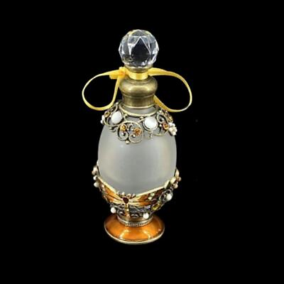 #ad Dragonfly Brass Filigree Perfume Bottle or Potion Bottle Metal Dauber Vintag $34.99