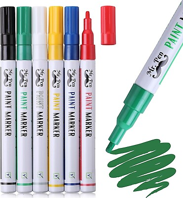 #ad 6PCS Paint Markers Set Oil Based for Metal Mix Permanent Colored Pen Fine Point $6.99