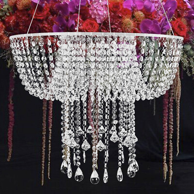 #ad Romantic Wedding Crystal Chandelier Suspended Cake Swing Stand Beauty Hang Decor $171.00