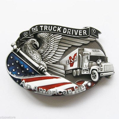 #ad The Truck Driver An American Hero Metal Belt Buckle $9.99