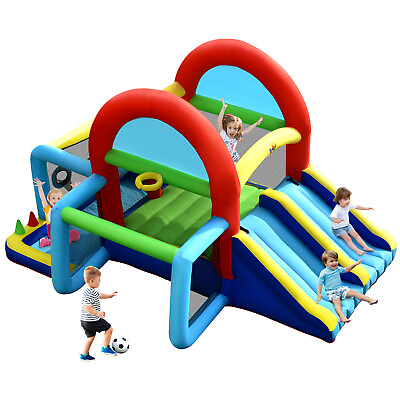 #ad Inflatable Bounce House Kids Bouncy Jumping Castle w Dual Slides Without Blower $219.99