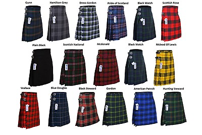 #ad Men#x27;s 5 Yard Scottish Kilts Tartan Kilt 13 Oz Highland Casual Kilt 21 Tartans $24.99