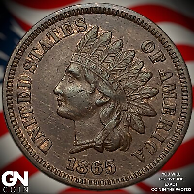 #ad 1865 Indian Head Cent Penny Q4306 $148.00
