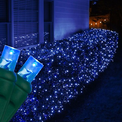 #ad Blue LED Christmas String Net Icicle Lights Holiday Party Indoor Outdoor Lights $31.99