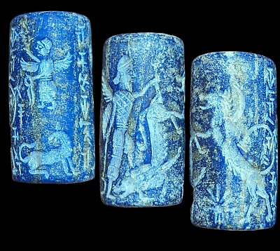 #ad Imitate Die Ancient Blue Lapis Intaglio Sumerian Roll Cylinder Stone 1 $99.00