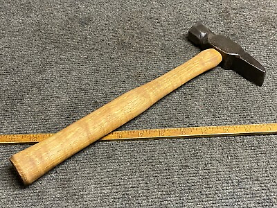 #ad Vintage Hand Forged 16 Oz Cross Peen Blacksmith Hammer With New Handle $45.00