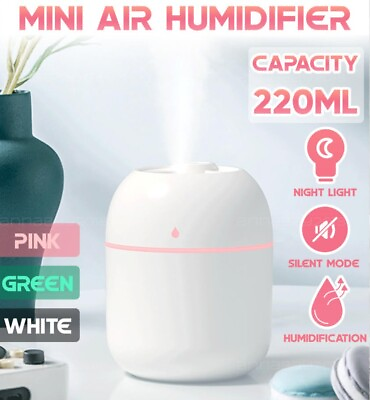 #ad 220ml Portable USB LED Mini Car Home Humidifier Aroma Oil Diffuser Mist Purifier $6.99