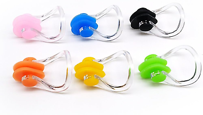 #ad Set of 6 Waterproof Silicone Swimming Nose Clip Plugs for Adults Children Age 7 $11.22