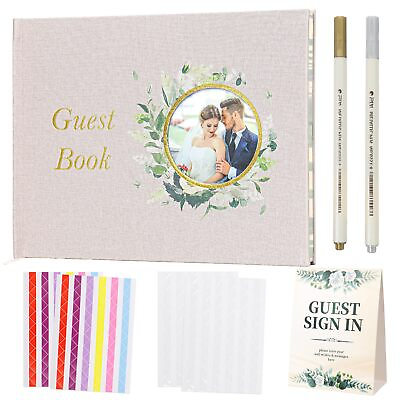#ad Wedding Guest Book Linen Cover Guest Book Wedding Reception with Pen Set Ph... $27.23
