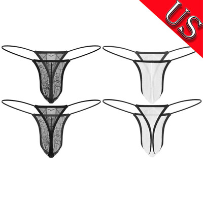 #ad US Men#x27;s G String Thongs Mesh Underwear Briefs Bikini Underpants T Back Lingerie $8.27