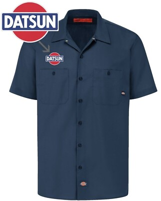 #ad DATSUN Retro Patch DICKIES Short Sleeve Mechanic Work Shirt Classic S 5X $35.95