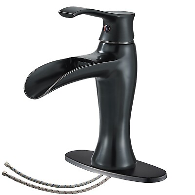 #ad Oil Rubbed Bronze Bathroom Sink Faucet Waterfall Single Handle Vanity Mixer Taps $29.99