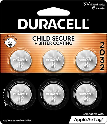 #ad Duracell CR2032 3V Lithium Battery Child Safety Features 6 Count Pack Lithium $9.95