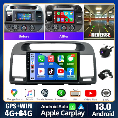 #ad 64G For Toyota Camry 2000 2006 Car Stereo Radio Android 13 Carplay GPS Navi WIFI $165.99