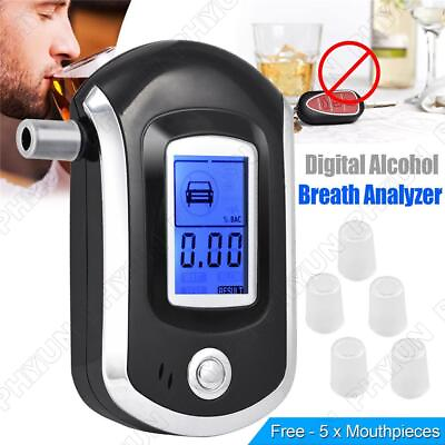 #ad Portable Digital LCD Breath Alcohol Tester Professional Breathalyzer Detector $15.91