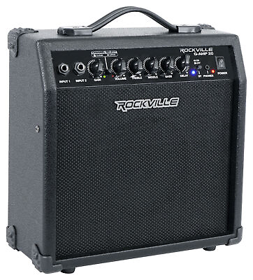 #ad Rockville G AMP 20 Watt Guitar Amplifier Dual Input Combo Amp Bluetooth Delay $64.95
