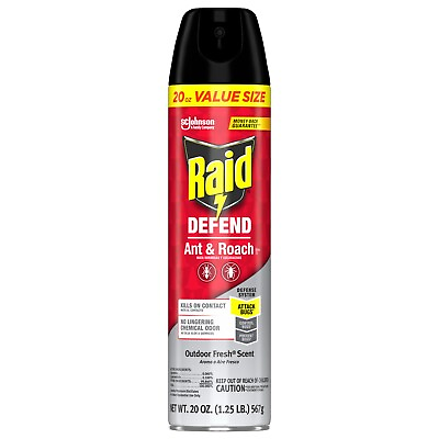 #ad Raid Defend Outdoor Ant and Roach Insecticide Value Size Fresh 20 oz $11.25