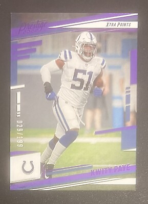 #ad Kwity Paye 2022 Prestige Purple Xtra Points #130 Indianapolis Colts $3.00