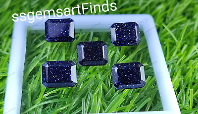 #ad Natural Blue Sandstone Faceted octagon Shape Loose Gemstone For Making Jewelry $13.30