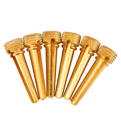 #ad 6Pcs Gold Brass Abalone Bridge Pins Set for Acoustic Folk Guitar Accessories $10.37