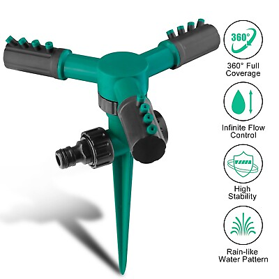 #ad Save Water 360° Rotate Lawn Sprinklers Auto Grass Watering Misting System Garden $9.95