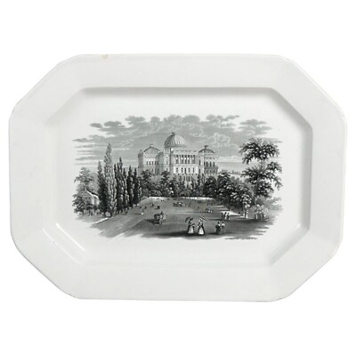 #ad Antique Ridgeway Pottery Transferware quot;View Of The Capital At Washingtonquot; 19thC $240.00