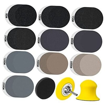 #ad 100PCS 3 Inch Sanding Discs Assorted 80 7000 Grits 3” Wet Dry Sander 3 inch $32.45