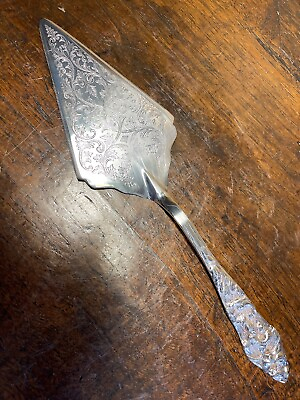 #ad Vintage Large Silver Plate Repousse Cake Server Italy 12quot; $24.99