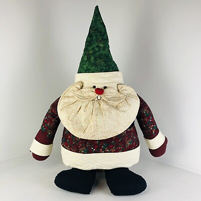 #ad HUGE 32” Stuffed Plush Santa Claus Handmade Sewn Christmas Decor $29.99