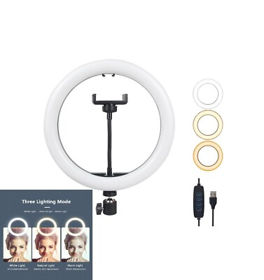 #ad 12 inch LED Selfie Ring Light Phone Holder for Tiktok Video Makeup photography $16.99