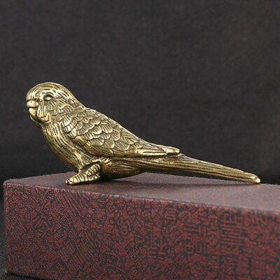 #ad Asian Antique Brass Animal Parrot Statue Collection Decoration $13.99