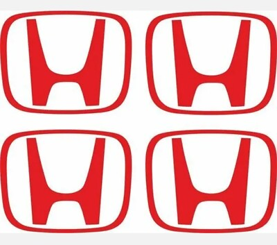 #ad 4 Red Decal Wheel Center Caps For CIVIC ACCORD CRV Vtec Si Racing JDM $3.99