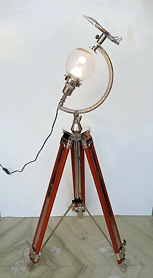 #ad Thanksgiving Floor Lamp Vintage Style Tripod Lamp Glass Ball Big Lamp Airplane. $205.80