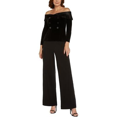 #ad Adrianna Papell Womens Velvet Embellished Off The Shoulder Blouse Top BHFO 1639 $13.99