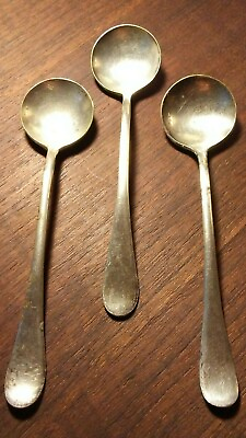 #ad Vintage Near Antique Extra Silverplate Small 5.25quot; Round Spoons $22.50