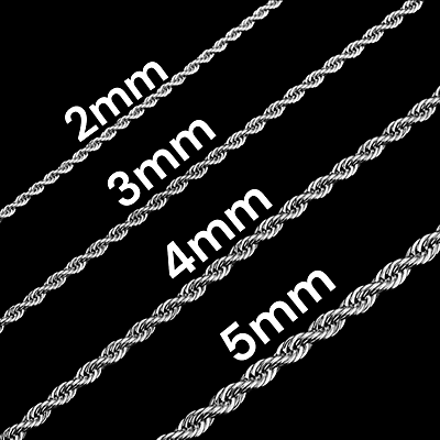 #ad Stainless Steel Rope Chain 2 3 4 5mm Hip Hop Jewelry Unisex Men Women $3.99